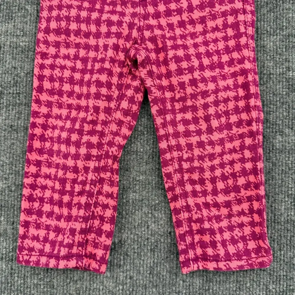 Cherokee Baby Girls Pink Houndstooth Print Jeggings Size 12 Months Pull On